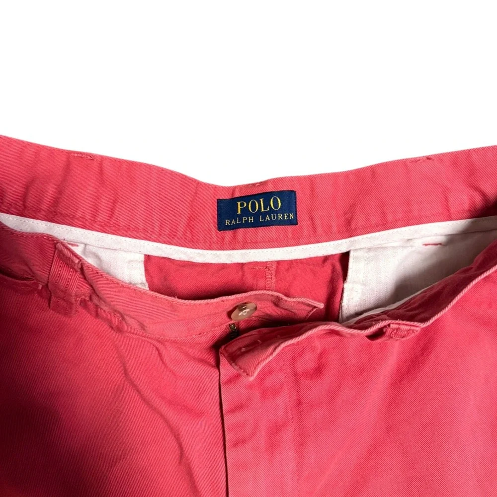 Polo Ralph Lauren Mens Salmon Pink Chino Shorts Size 35 Cotton Twill Classic Fit